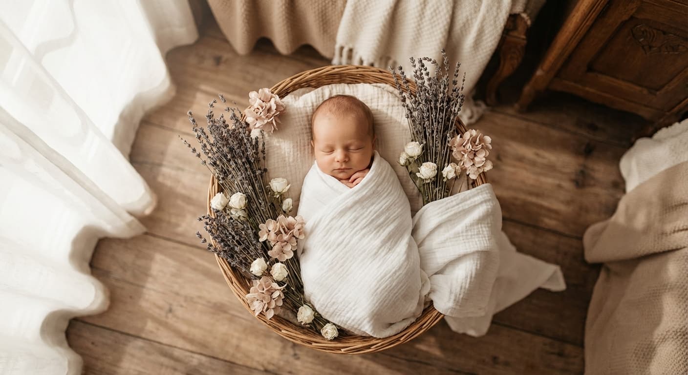 Ensaio newborn em casa com luz natural